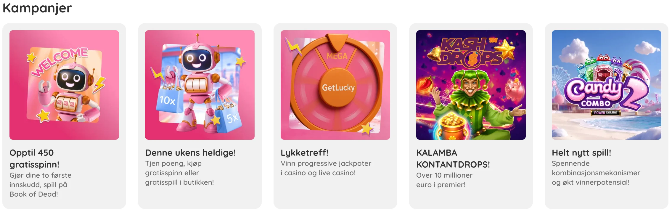 Get Lucky bonuser og kampanjer